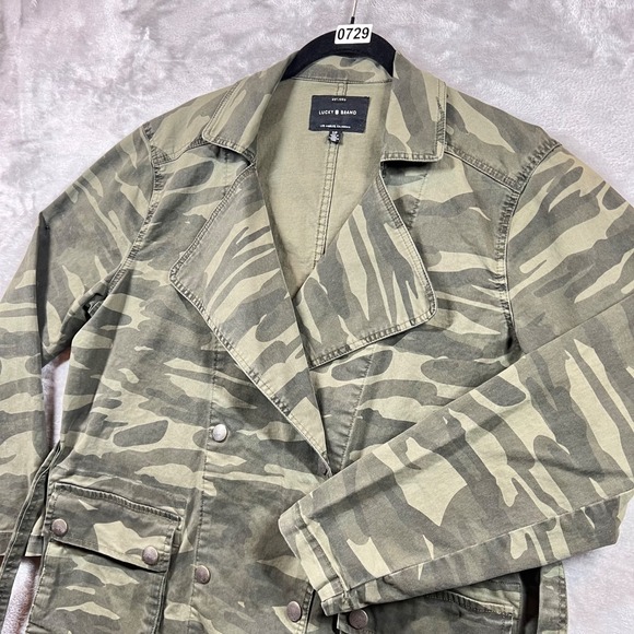 Lucky Brand Jacket Women's S Camo Button Field Utility Military Army Grunge‎ - Picture 2 of 13